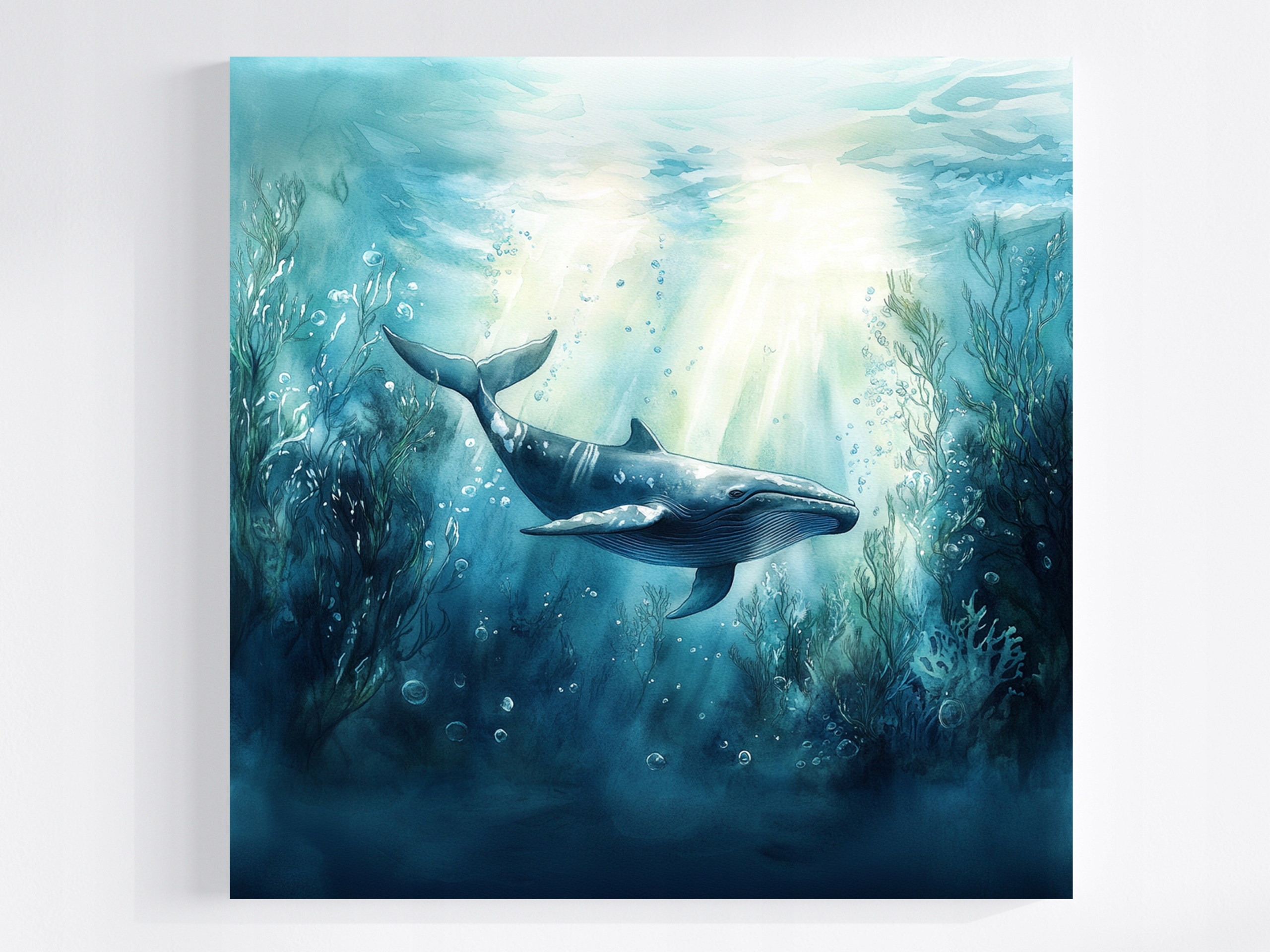 Obraz Na Plátně Canvas Příroda Voda Oceán Velryba Ploutve Modré 60x60