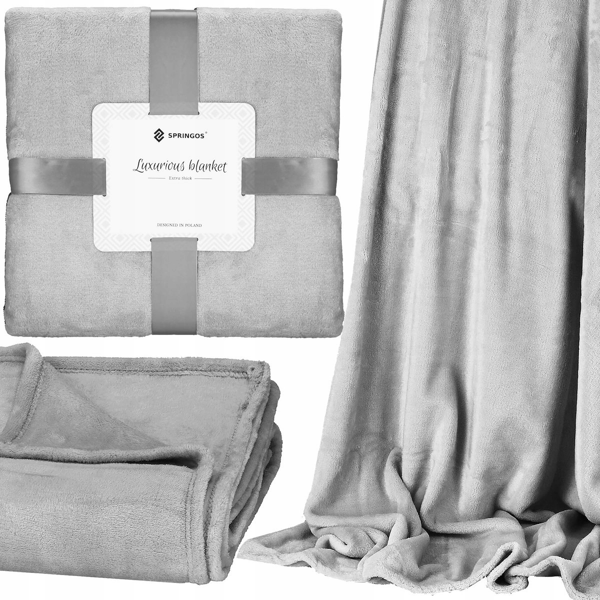 CIEPŁY KOC PLED NARZUTA DWUSTRONNA OZDOBNY soft na łóżko kanapę 150x200 cm Marka Springos