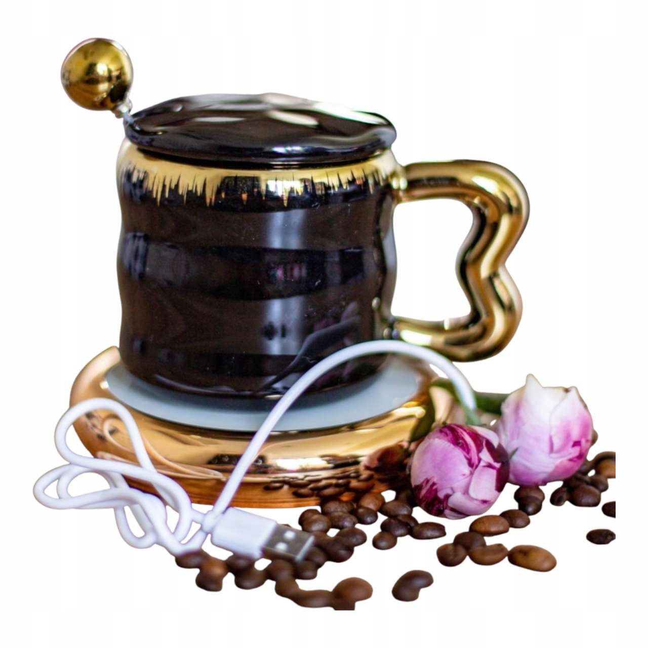 Hrnek Na Kávu A Čaj Ohřívač Usb Lžíce Kabel Dárek Ke Dni Matek