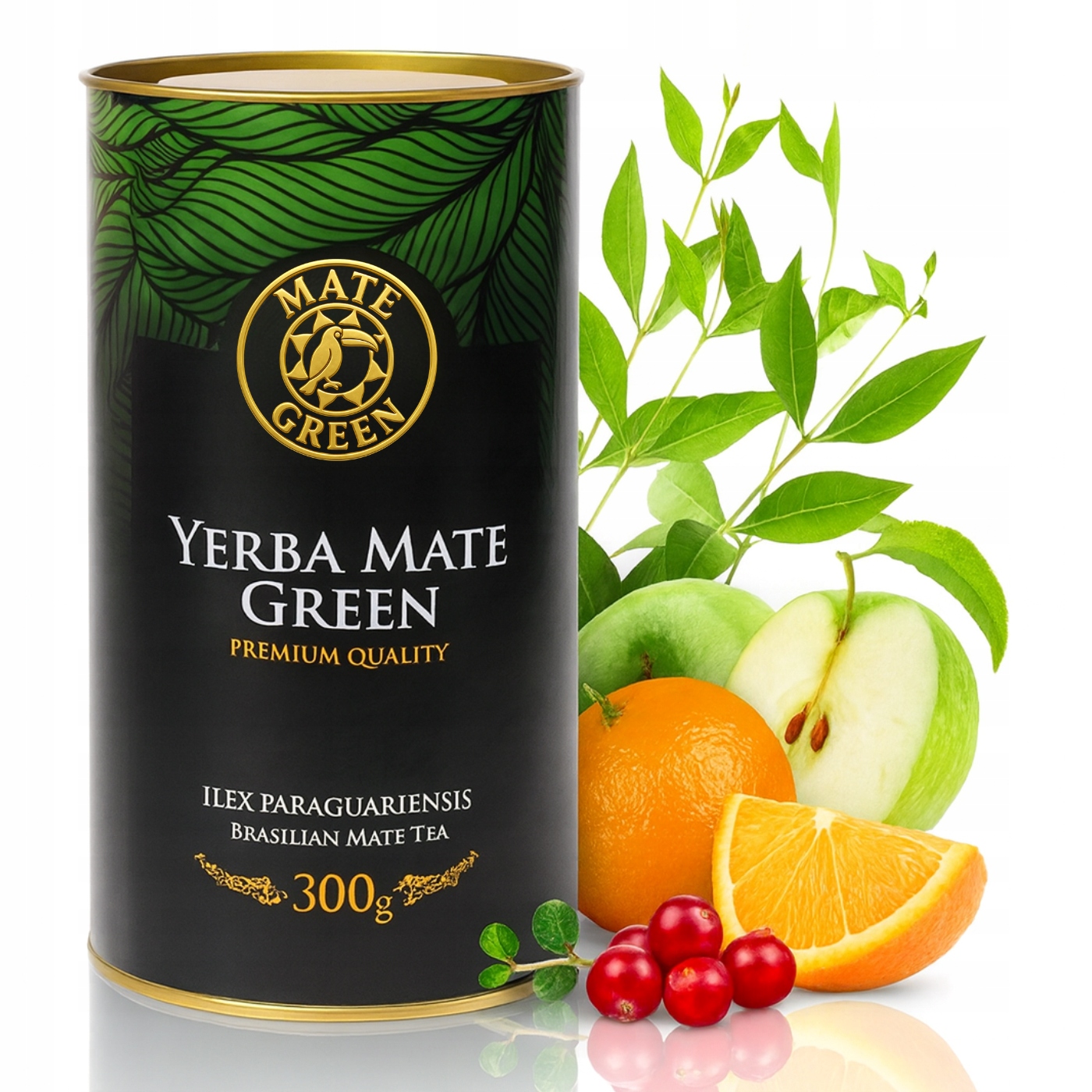 Levně Yerba Mate Green Premium Tuba Frutas Ovocná Brazílie samotné lístky 300 g