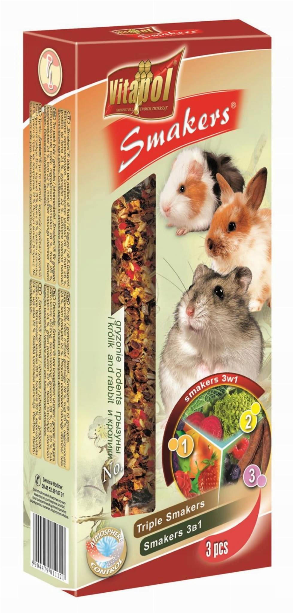 VITAPOL Smakers MIX 2 dla gryzoni 120g
