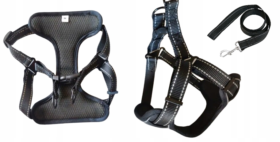 Levně Beztlakové postroje pro psa vodítko velikost L reflexní střední pes