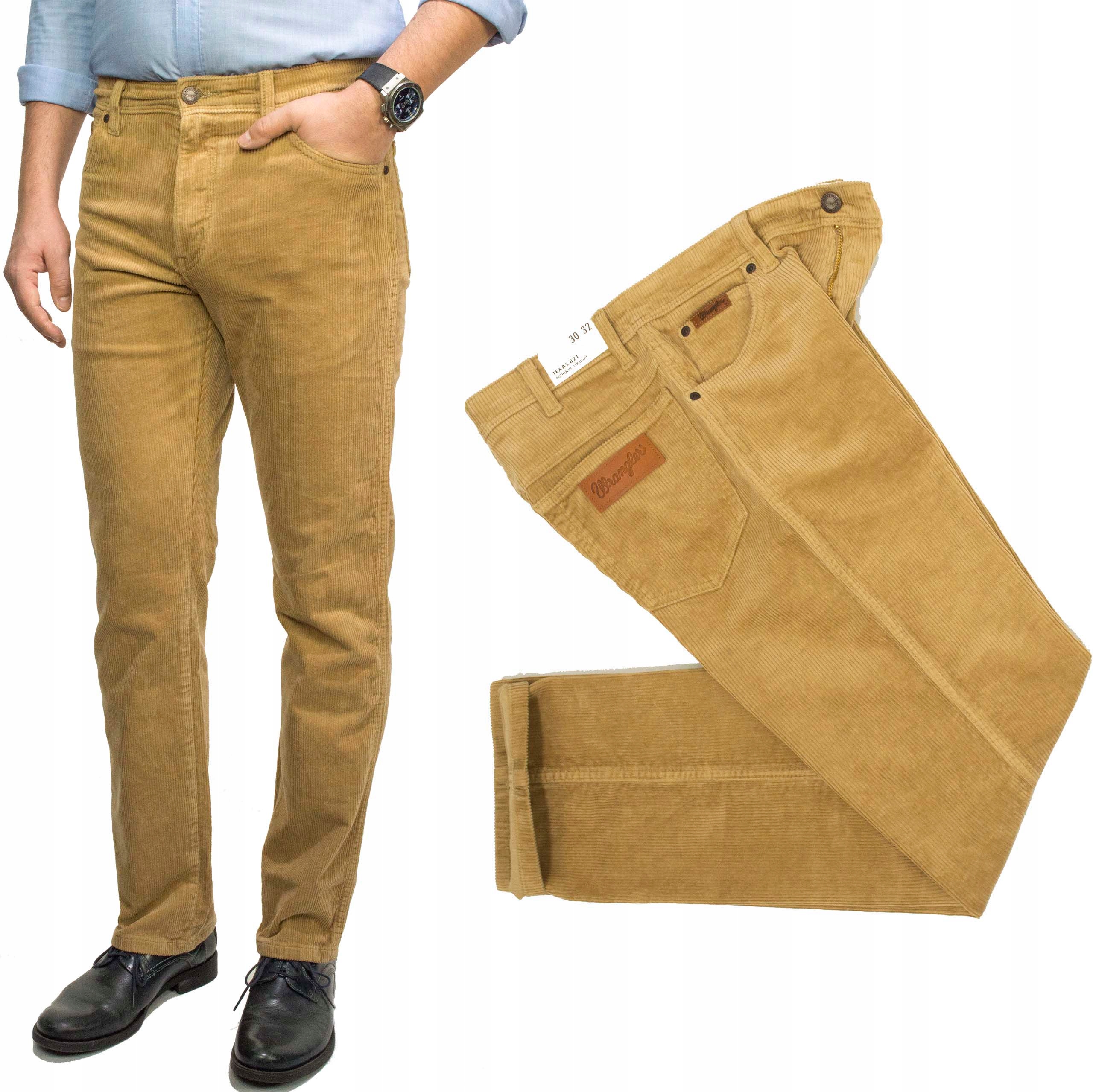 Wrangler Texas Tigers Eye pánské manšestrové kalhoty klasického střihu rovné W40 L34