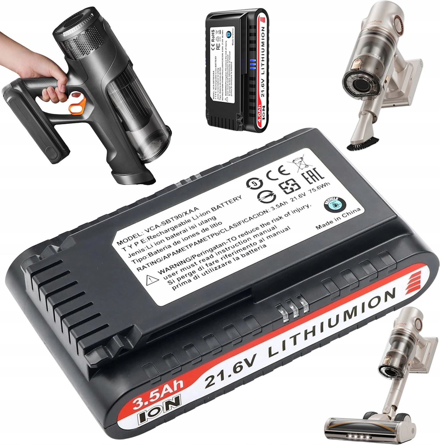 Akumulátor Li-ion 3500mAh 21,6V Pro Ruční Vysavač Jet 75/90