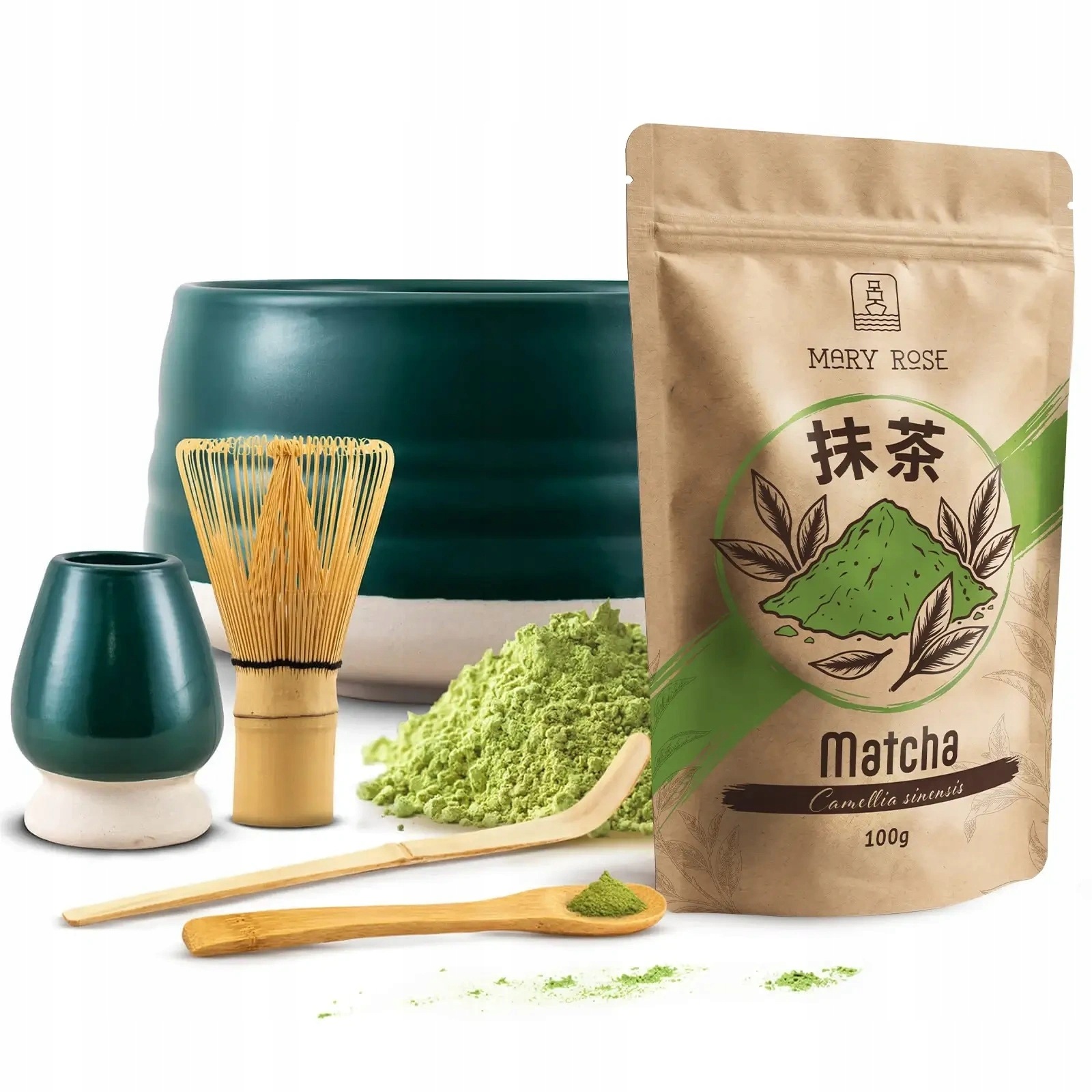 Sada na vaření Higashi Matchy Denní Matcha 100g Příslušenství Bambus