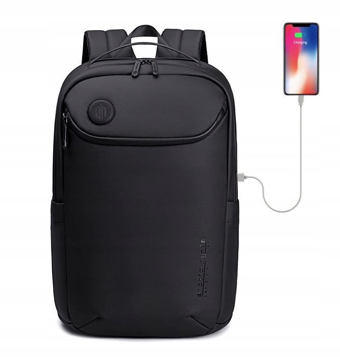 Plecak Arctic Hunter B00555 na laptopa 17,3 z Usb dwukomorowy czarny