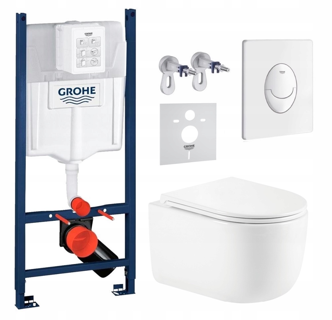Grohe Wc misa Tornado s doskou tlačidlo podomietkový set Premium