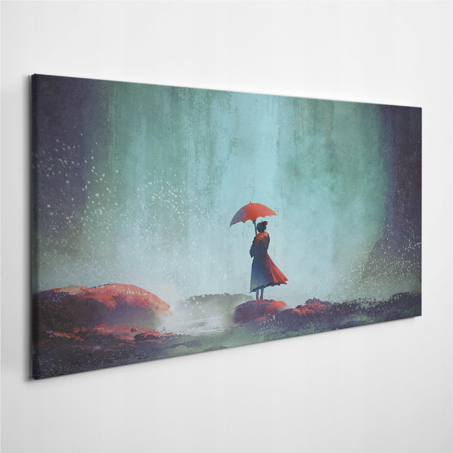 

Obraz na płótnie Kobieta Parasol Wodospad 120x60