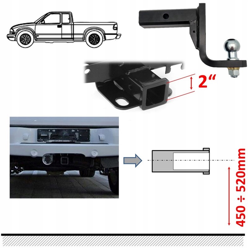 Adapter USA Hak Holowniczy USA 52x52mm (-100mm) do Toyota RAV4 V 2018– Producent XIMPLIO