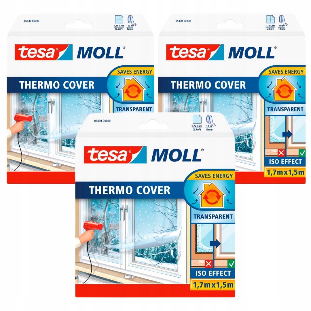 termoizolační Fólie Tesa na okna 1,7m x 1,5m x 3ks