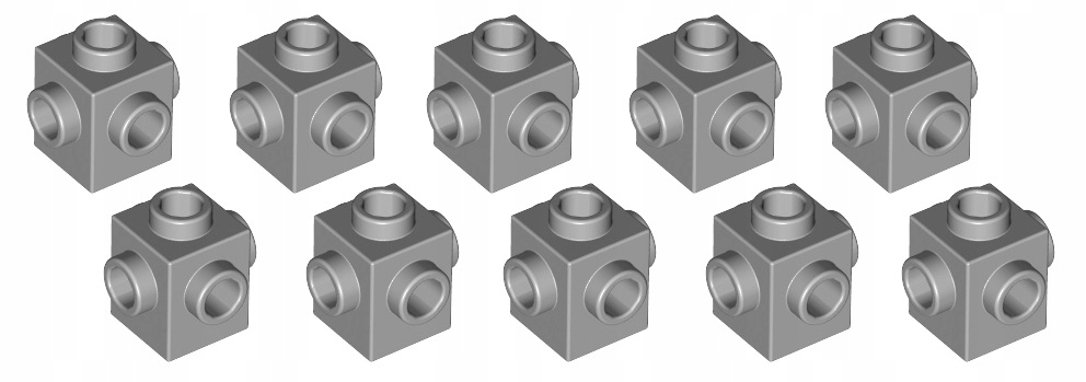 

Lego klocek 1x1 -4 piny z boku j.szary 10 szt 4733