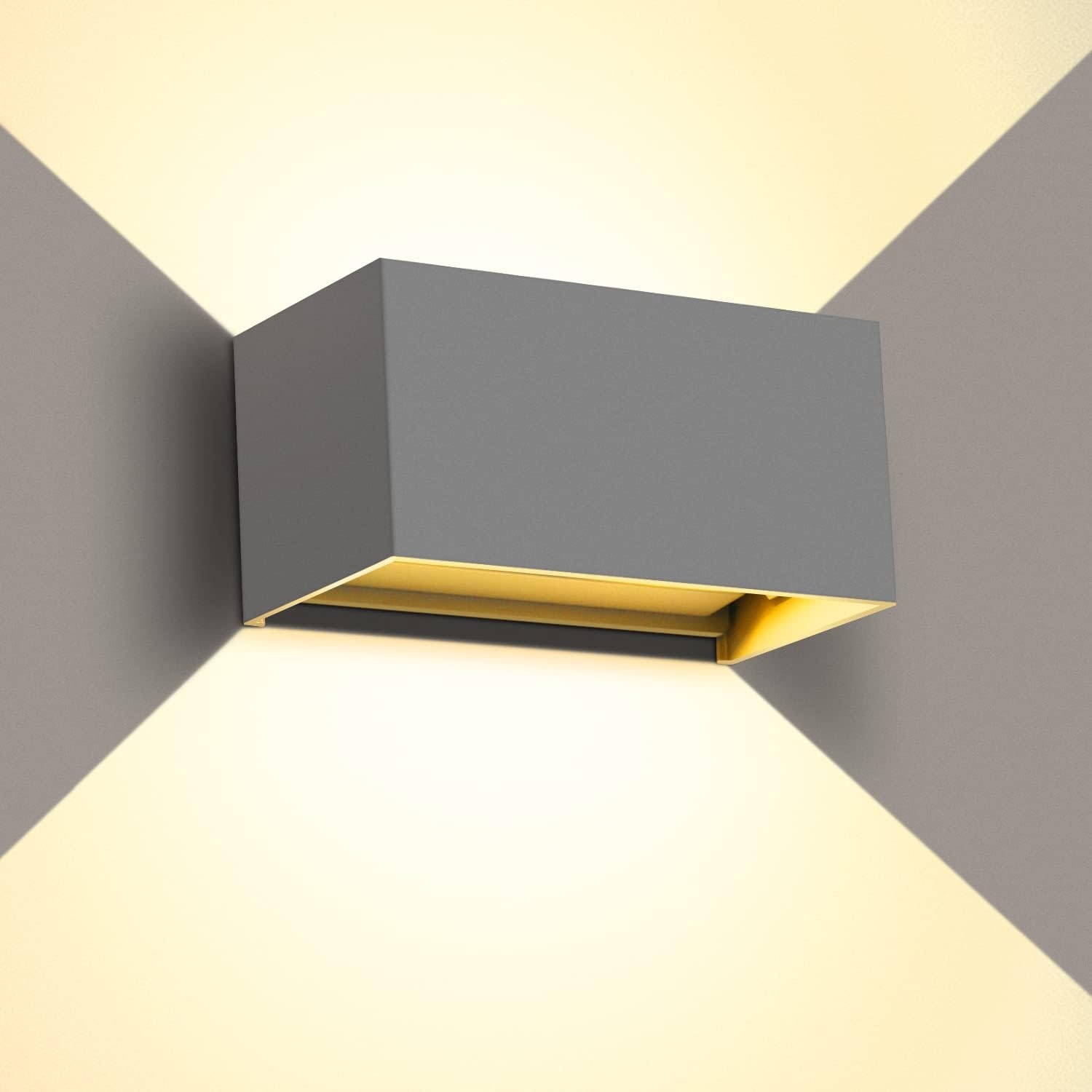 Kingwen Led nástěnná lampa do interiéru/venku 20W 3000K Led šedá