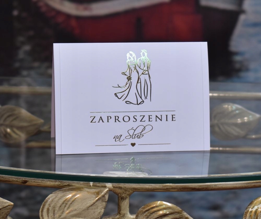ZŁOTE ZAPROSZENIA ŚLUBNE GLAMOUR