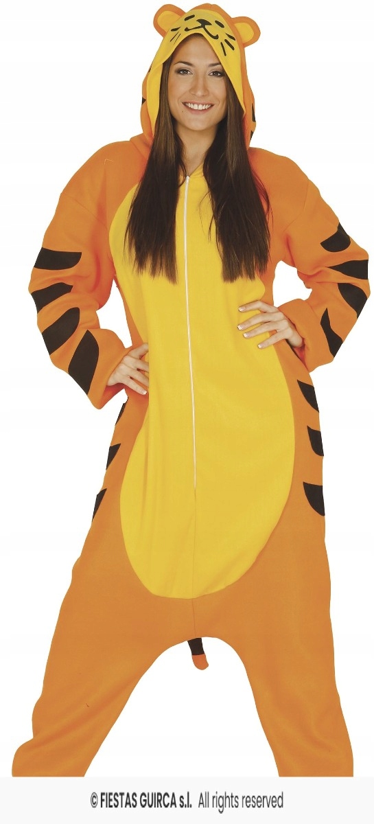 Kostým Tygří pyžamo Tygr Kombinéza Tygří zvířata L
