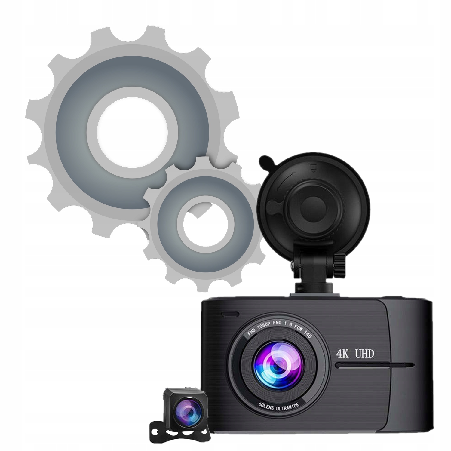 WIDEOREJESTRATOR JAZDY KAMERA SAMOCHODOWA PRZÓD TYŁ 4K UltraHD GPS WiFi APP Model Rejestrator F2