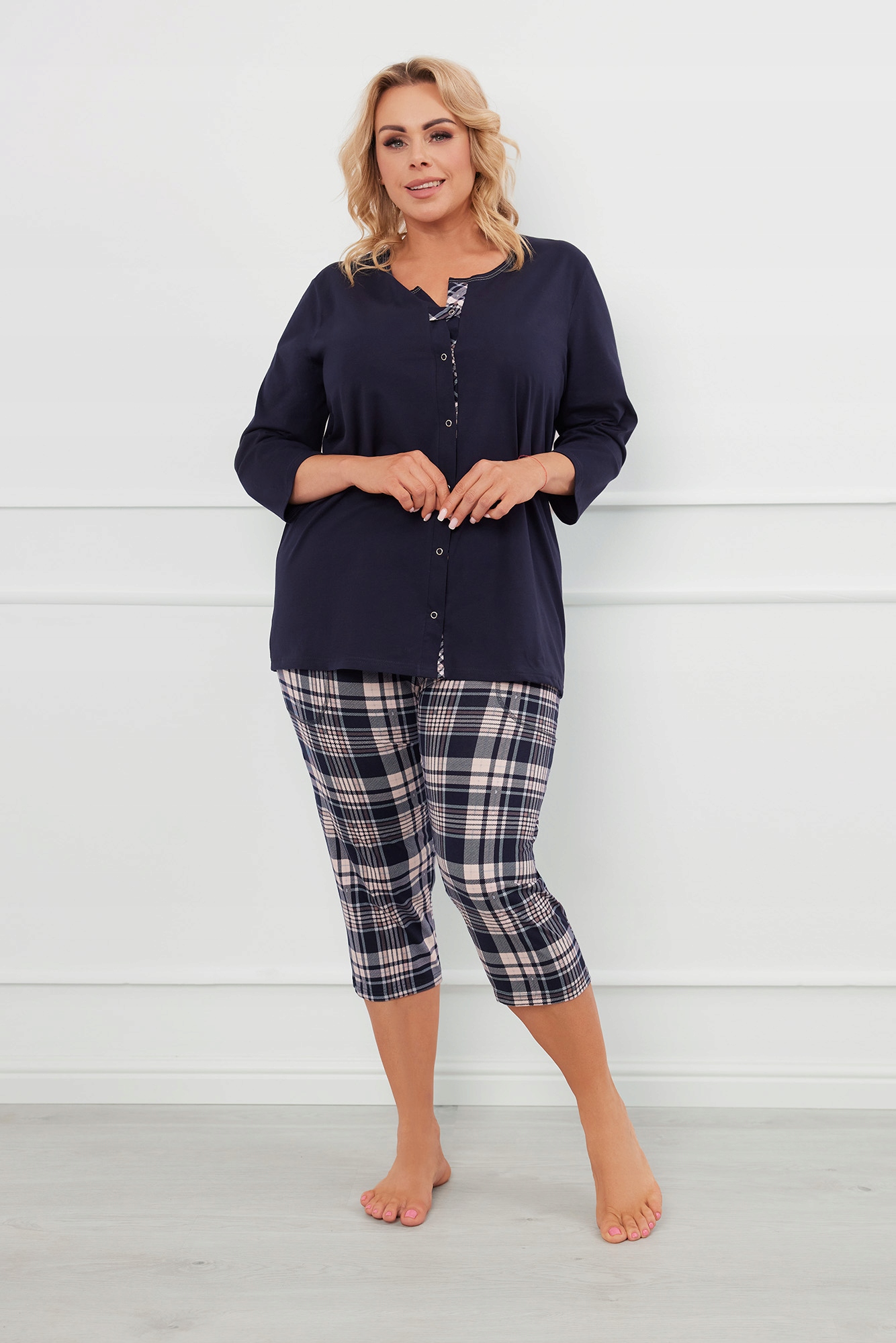 Dona dámské pyžamo 3/4 rukáv, 3/4 kalhoty XXXL Italian Fashion