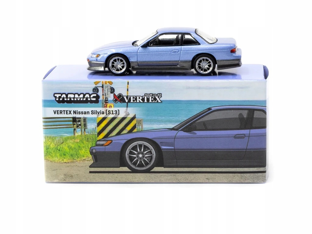 Tarmac 1:64 Vertex Nissan Silvia S13 blue grey
