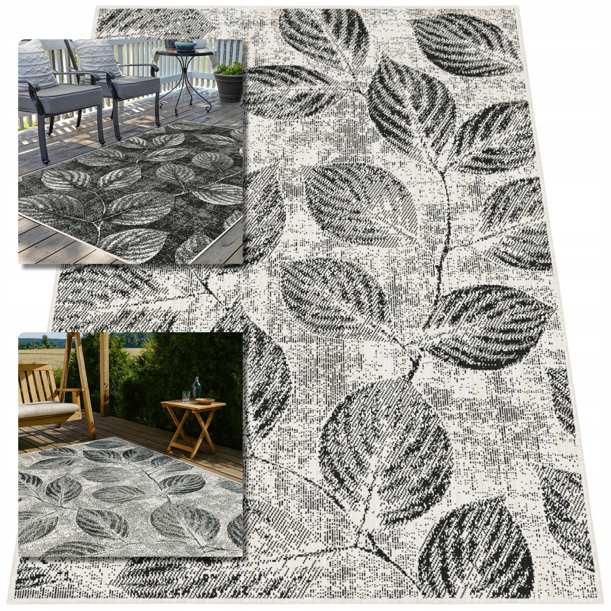 Koberec 160x230 Lana Bílý Černý Šňůrkové Koberce Tkaný Koberec