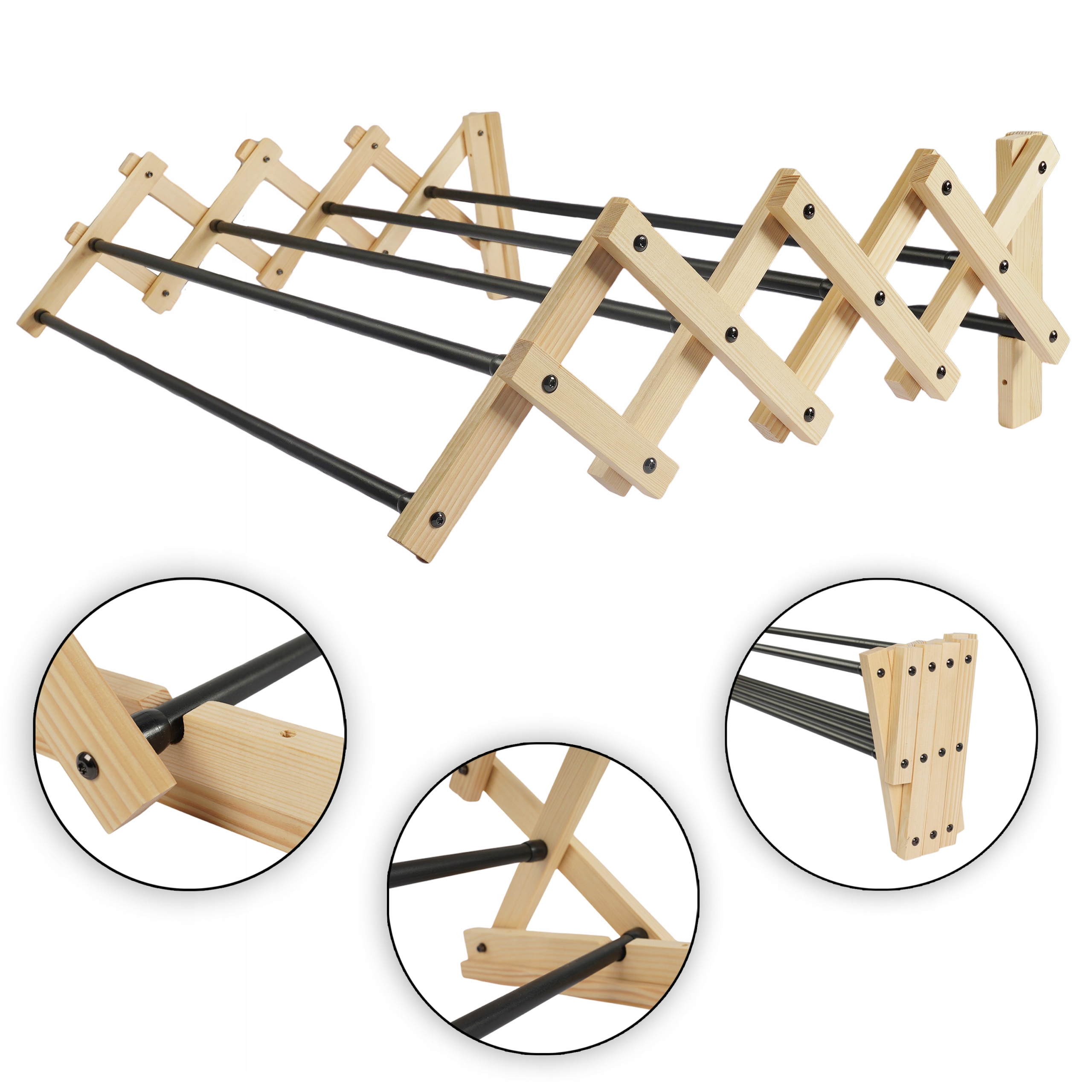 Levně Sušák 80 CM, Skládací, Roztahovatelná, Dřevěná