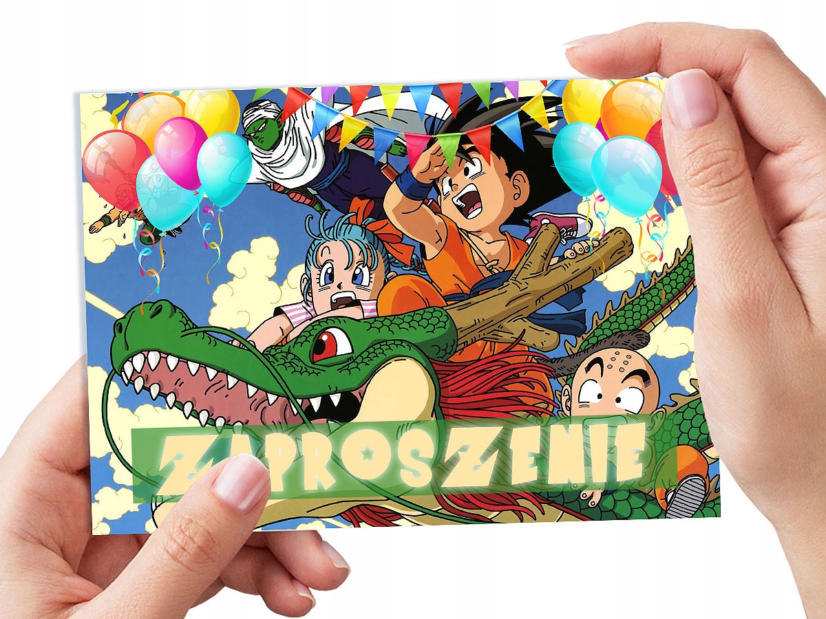 ZAPROSZENIE DRAGON BALL NA URODZINY DZIECKA + KOPERTA GRATIS JAKOŚĆ