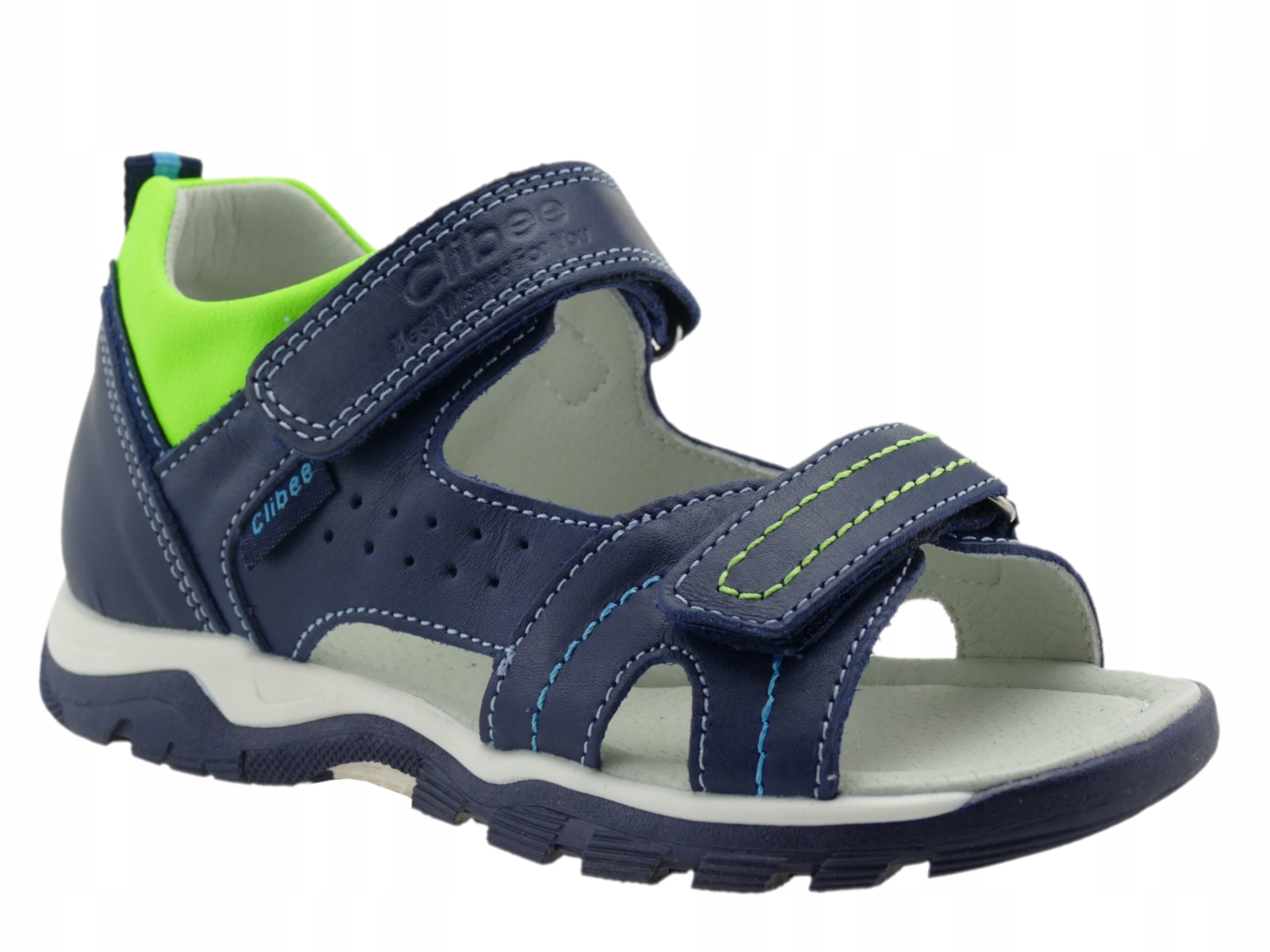 SKÓRZANE SANDAŁY CHŁOPIĘCE BUTY DZIECIĘCE SANDAŁKI NA RZEPY R. 36 Marka Clibee