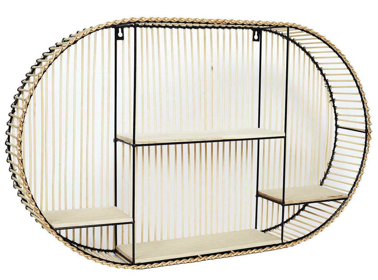 PÓŁKA ŚCIENNA === OWALNA BOHO RUSTYKALNA DO SALONU Kod producenta PRR636