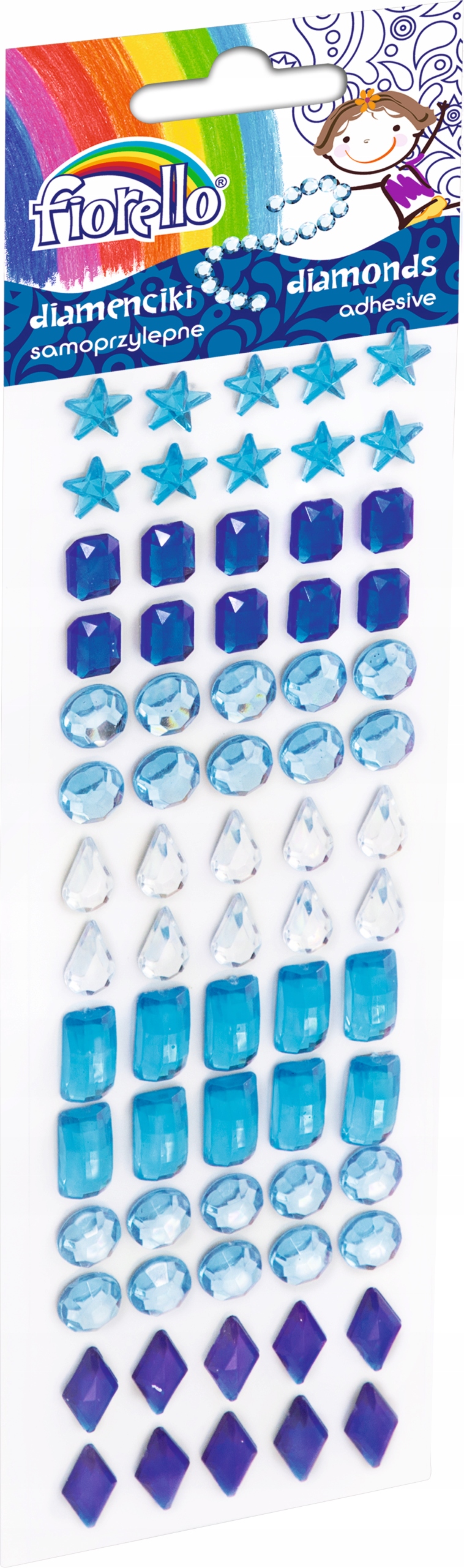 

Diamenciki samoprzylepne Fiorello niebieskie 70szt