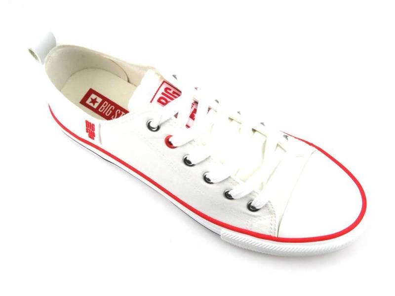 TRAMPKI MĘSKIE BIG STAR JJ174062 KLASYCZNE BIAŁE Wzór dominujący bez wzoru