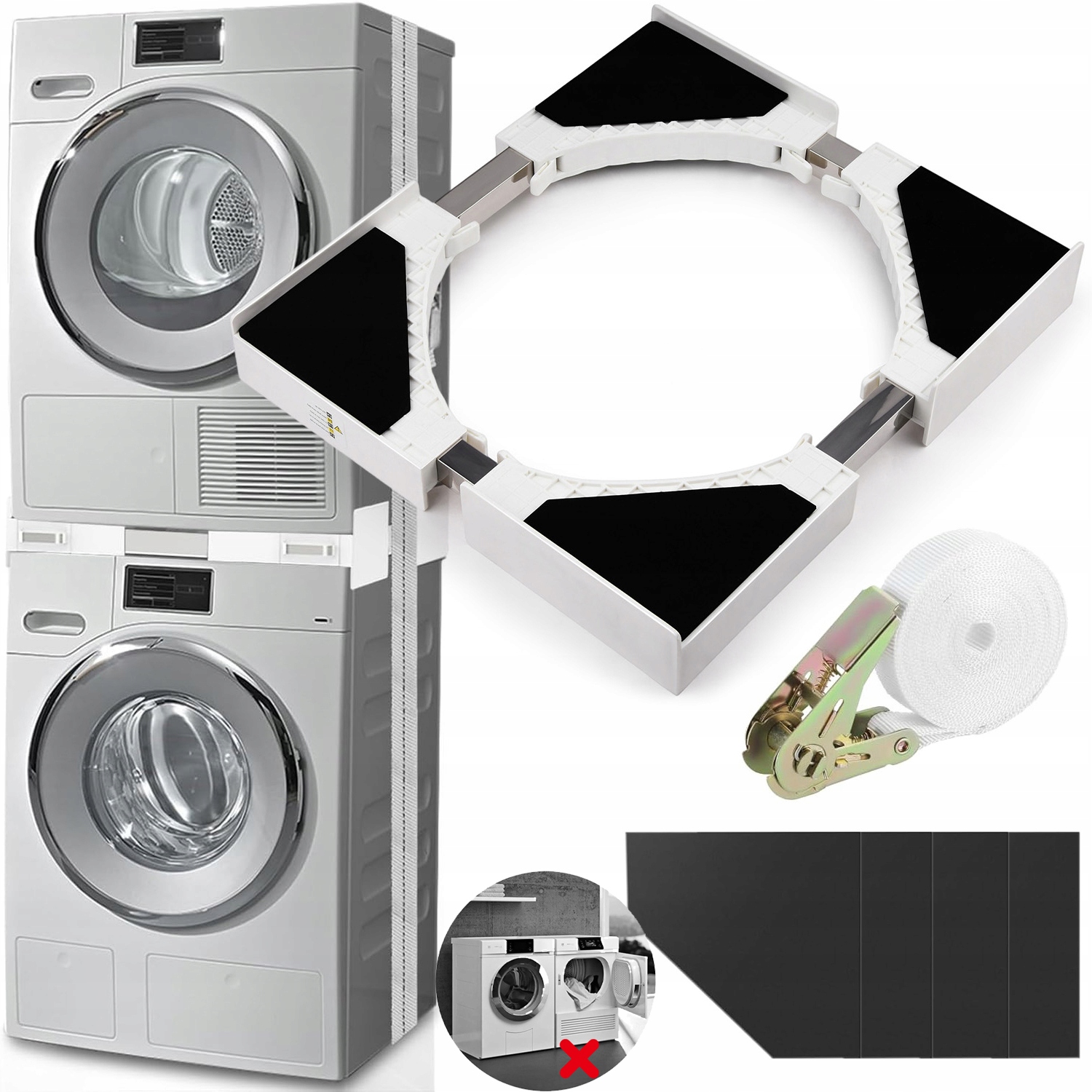 Łącznik Pralki Z Suszarką Uniwersalna Rama Pośrednia 46-66 CM Stabilny