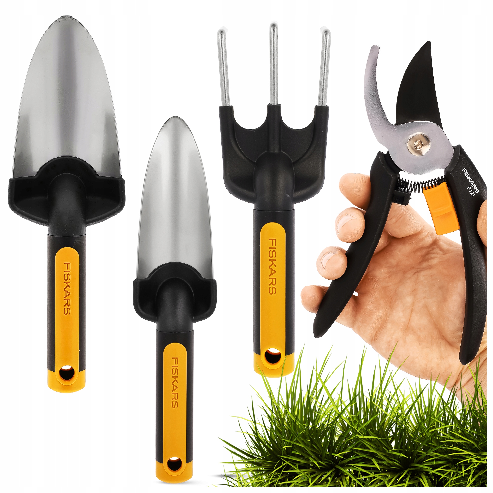 Záhradná Lopatka S Hrabľami A Pazúrikmi Sada Prémiových 4 Nástrojov Fiskars