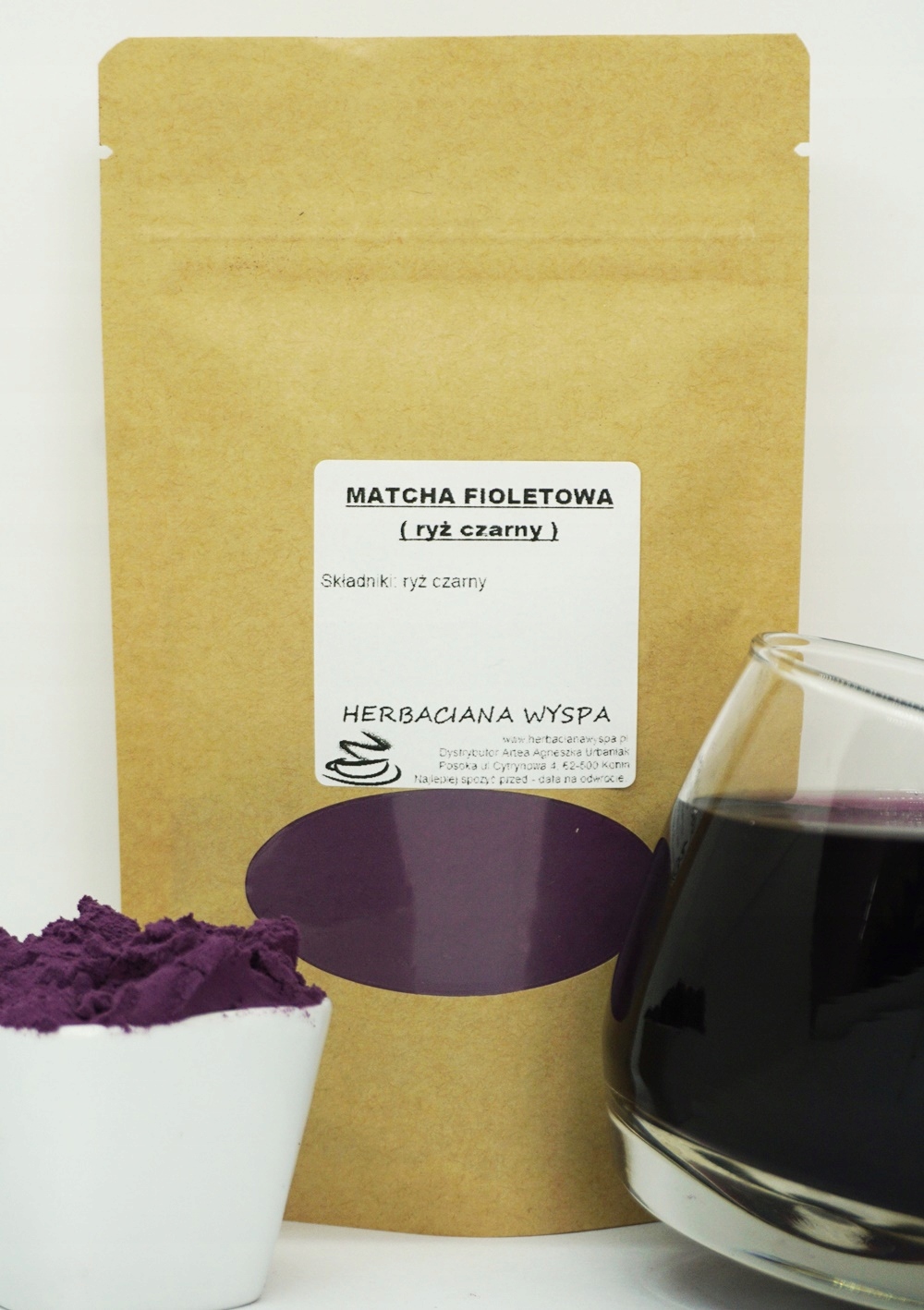 Levně Fialová Matcha 500 g prášková černá rýže přírodní barvivo