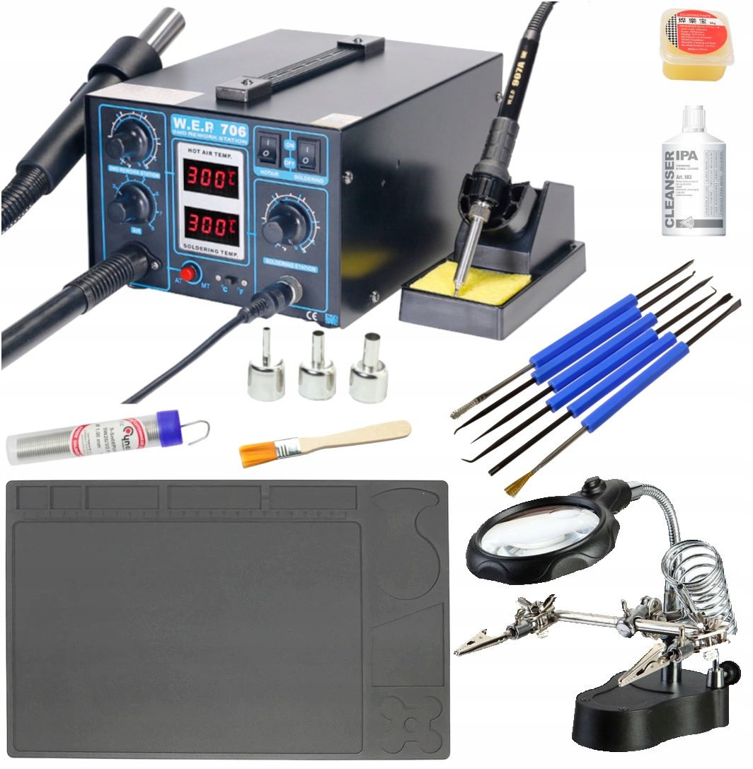 

Stacja Lutownicza Wep 706 +mata*trzecia Ręka*cyna