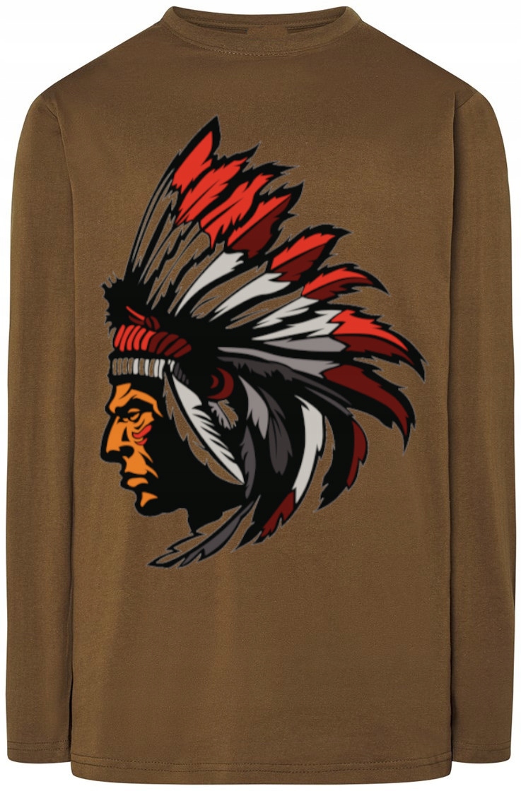 

Longsleeve męski nadruk Indianin Modny Rozm.L