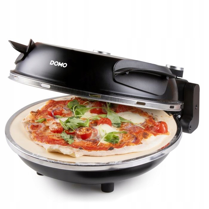 Domo DO9285PZ Piec Do Pizzy, 1200W, czarny, kamień, 2 łopatki