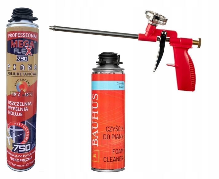 

Zestaw Pistolet do pianki+ Piana Montażowa+Czyścik