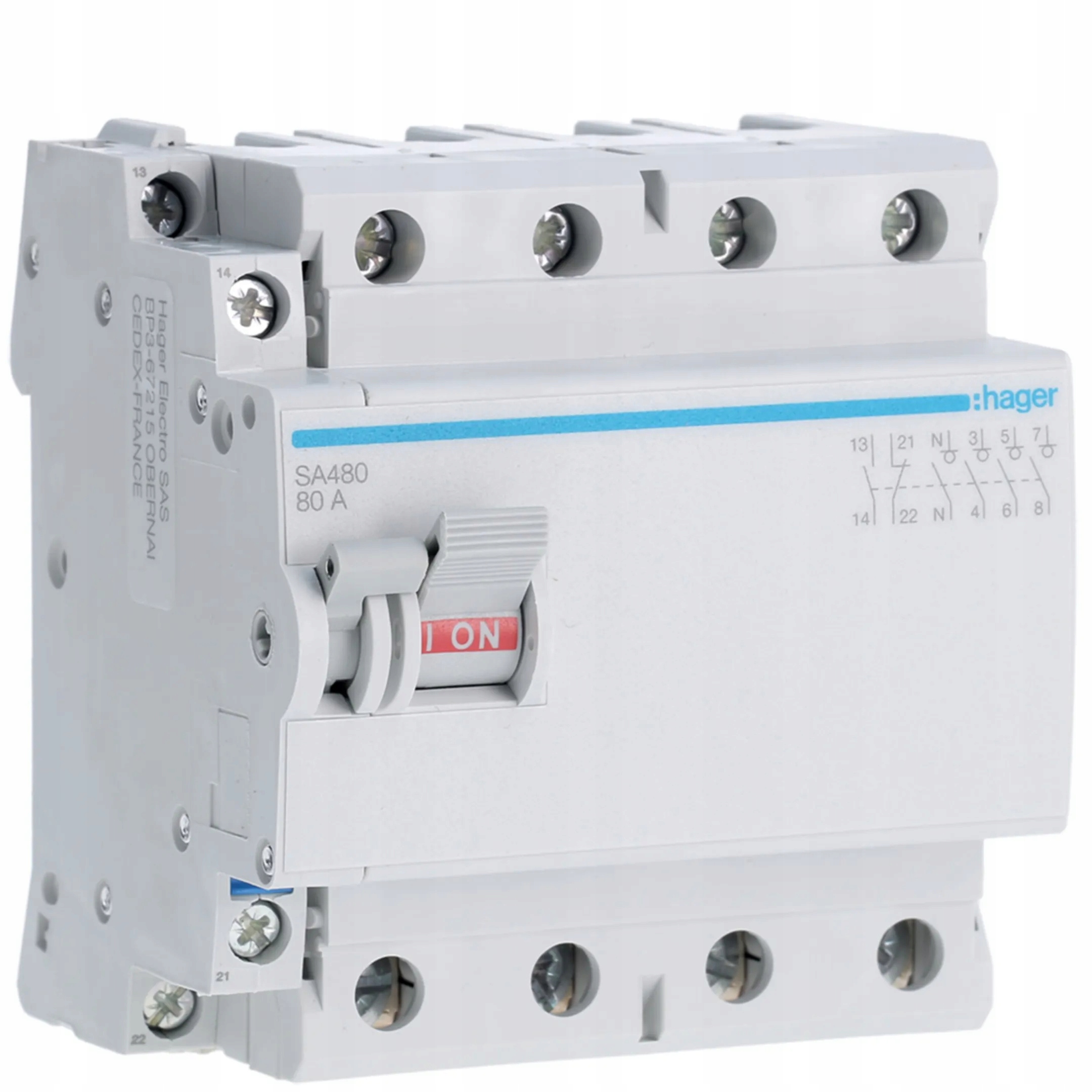 Modulárny izolačný odpojovač s možnosťou spúšťania 4P 80A 400VAC