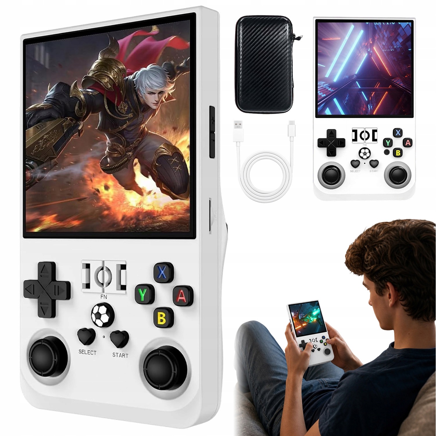 R36MAX Retro Konsola 18000GIER Mini Przenośna Konsola Do Gier 64GB