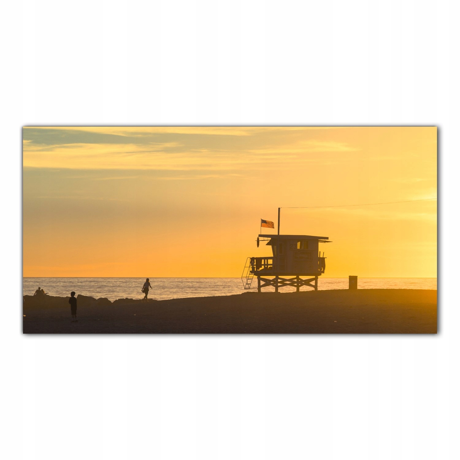 Pláž Los Angeles 100x50 Sklo lacobel do kuchyně