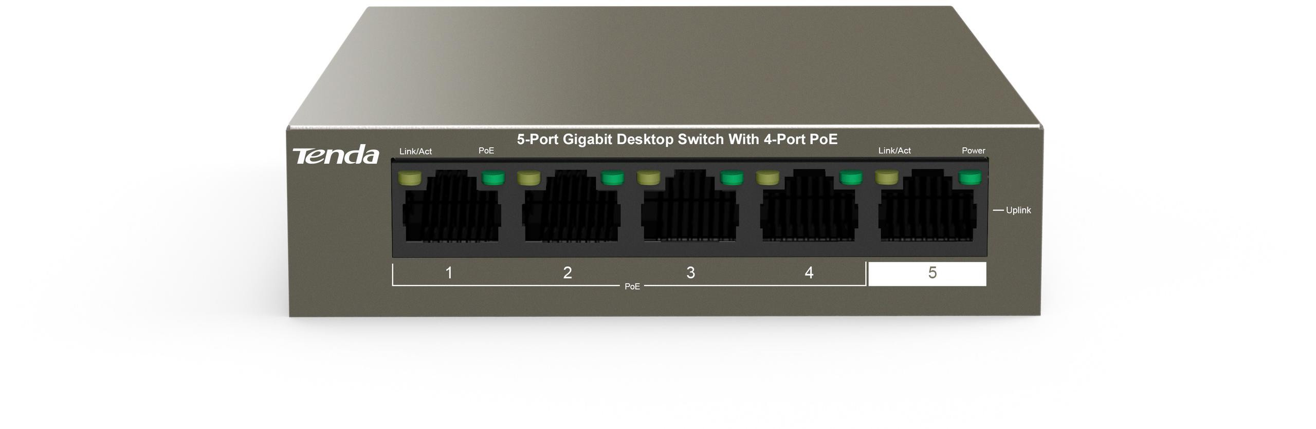 Switch Poe Tenda TEG1105P-4-63W Gigabit 4XPOE Vlan