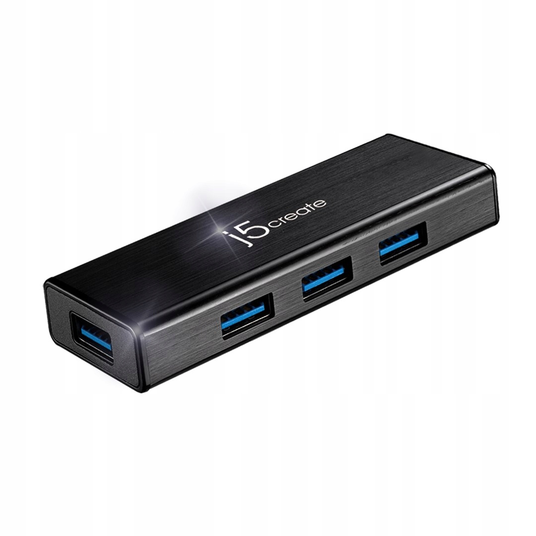 Hub j5create USB 3.0 4-PORT Mini Hub 4xUSB 3.0; kolor czarny JUH340-N Stan opakowania oryginalne