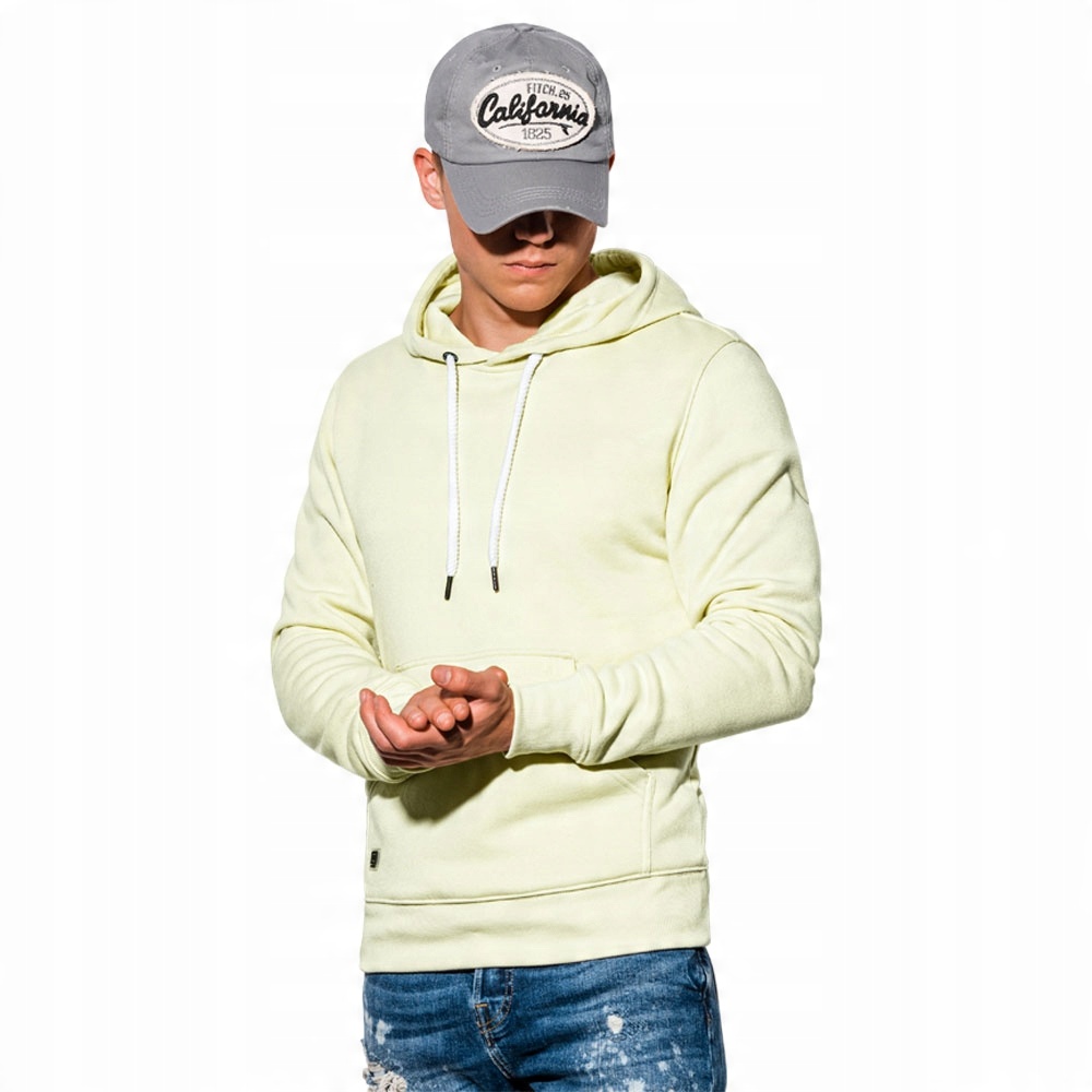 

Bluza męska z kapturem basic B979 jasnożółta XL