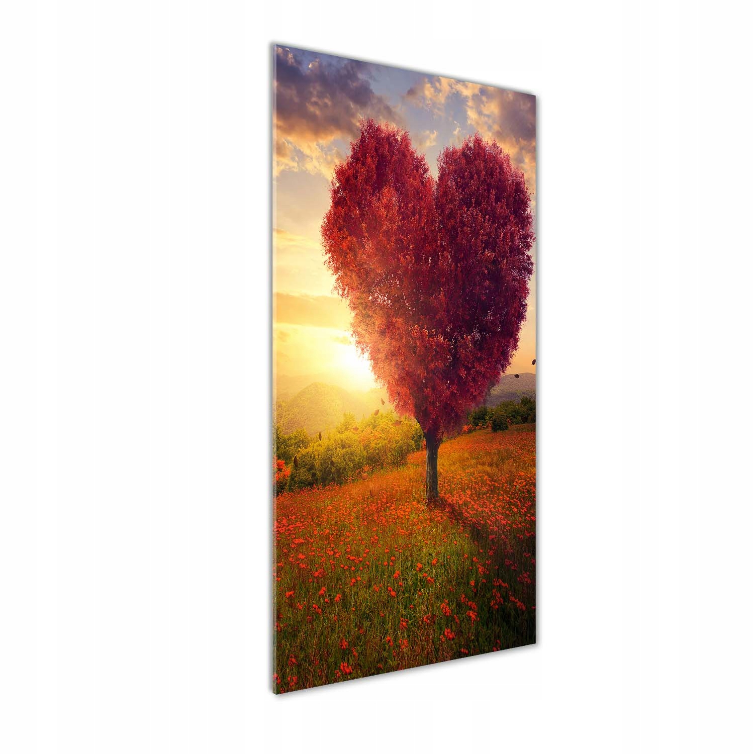 Fotoobraz tvrzené sklo Strom srdce 50x125 cm
