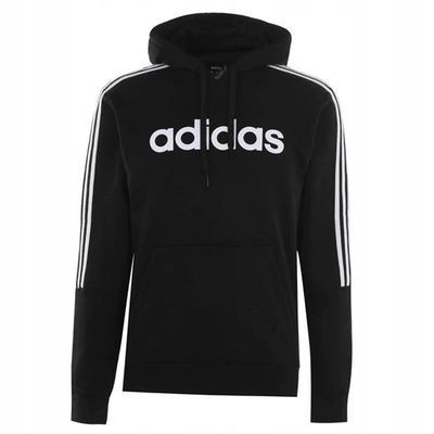 Mikina s kapucí černá Adidas 3S Logo Oth, Velikost M