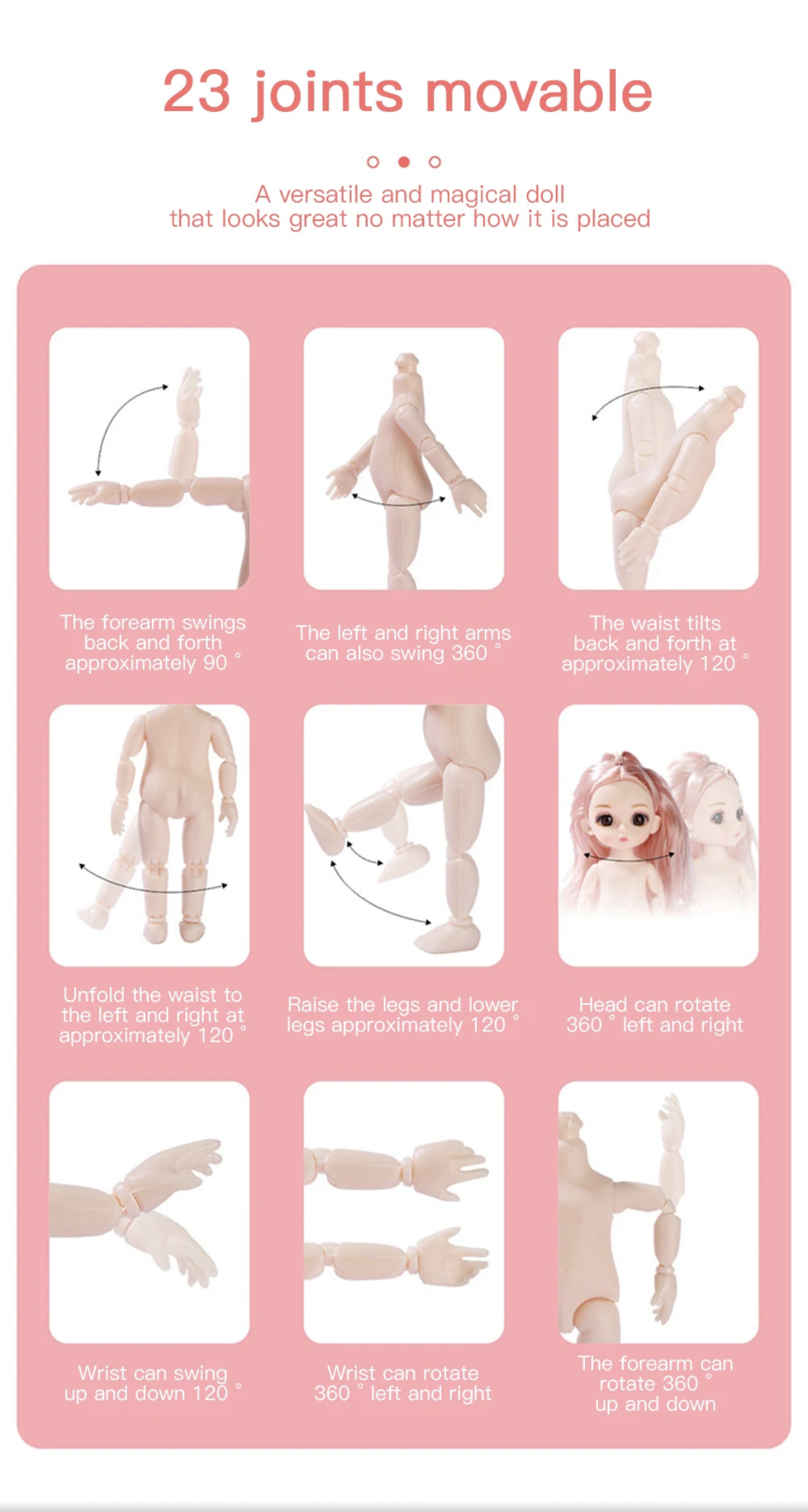 UROCZA LALKA VIKI 17cm ZABAWKA DLA DZIEWCZYNEK Z RUCHOMYMI ELEMENTAMI Efekty ruchowe