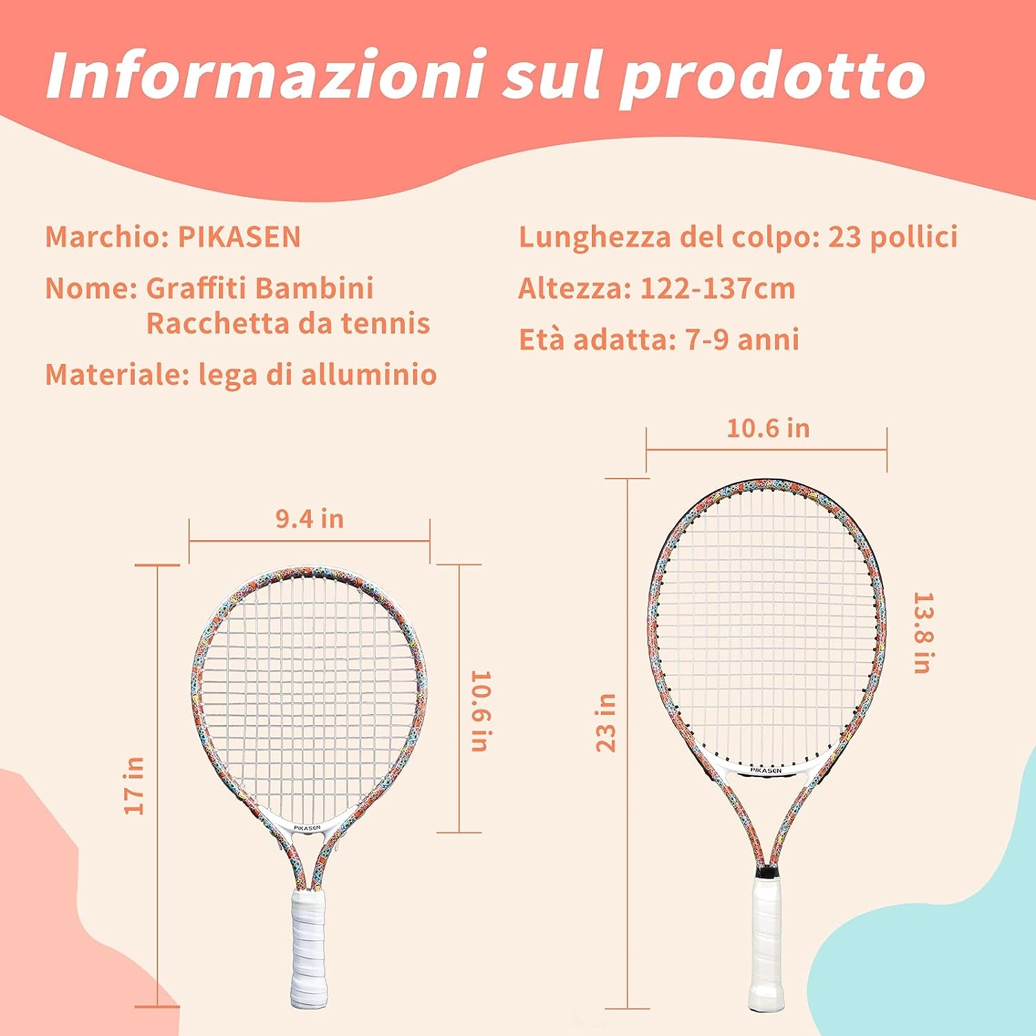 RAKIETA TENISOWA DLA DZIECI 17' DO 4 LAT TORBA Model DLA DZIECI