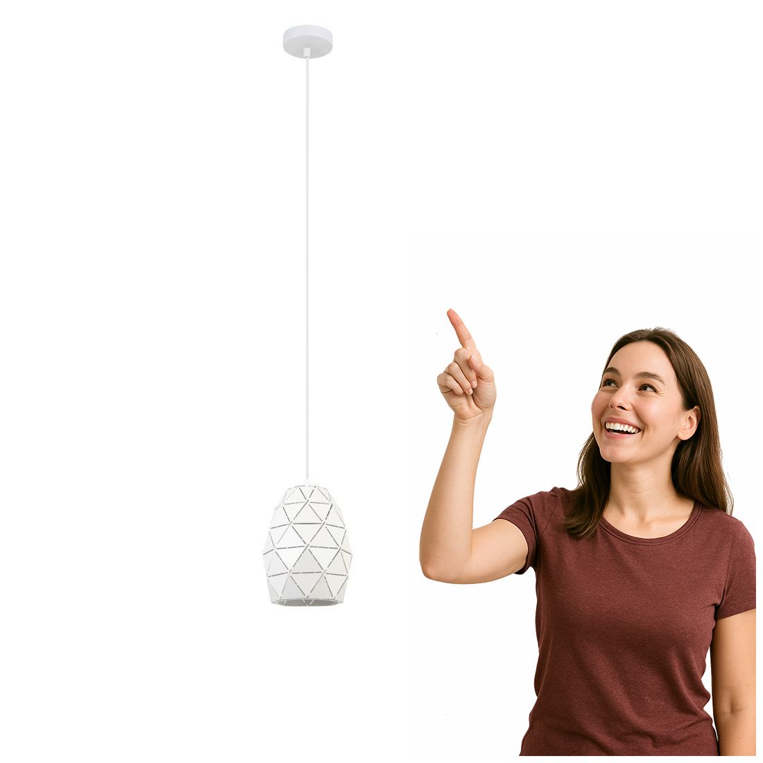 Bílá moderní závěsná lampa Harley Italux