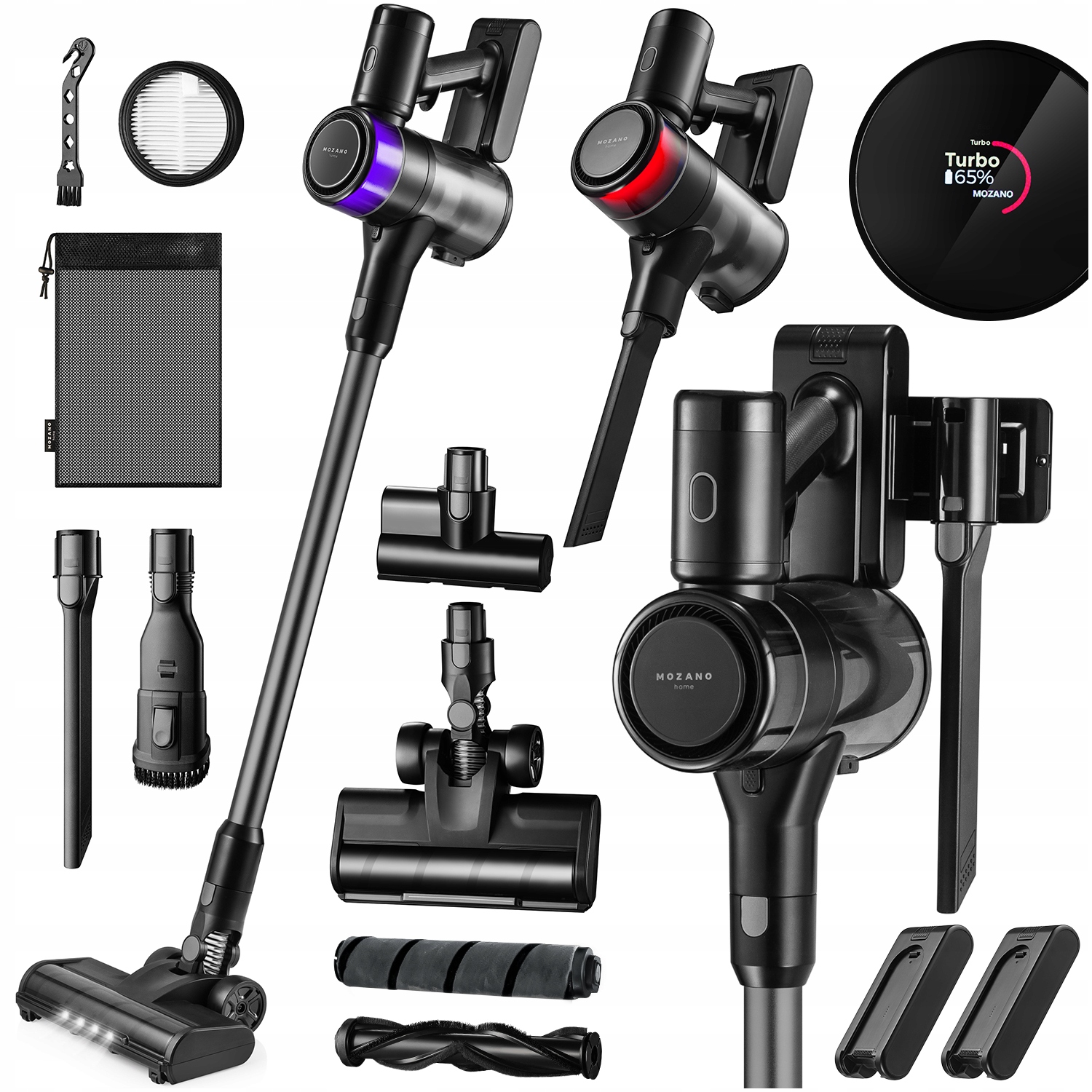 Odkurzacz Bezprzewodowy Pionowy Ręczny 2 Baterie Mocny 15w1 Led Handy Pro