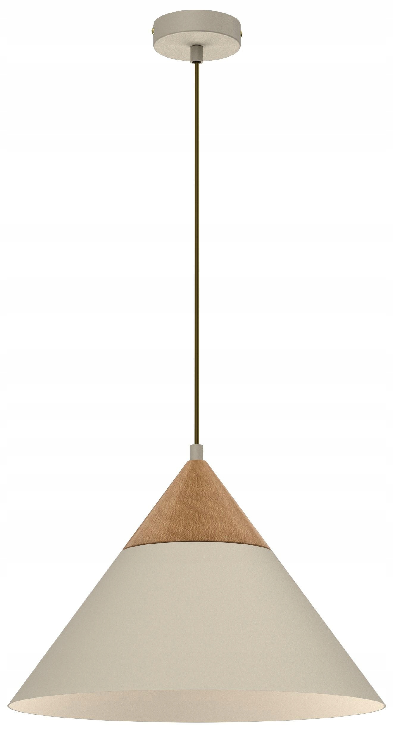 Závesná stropná lampa Single Béžová Hnedá kovová 1xE27 39 cm moderná