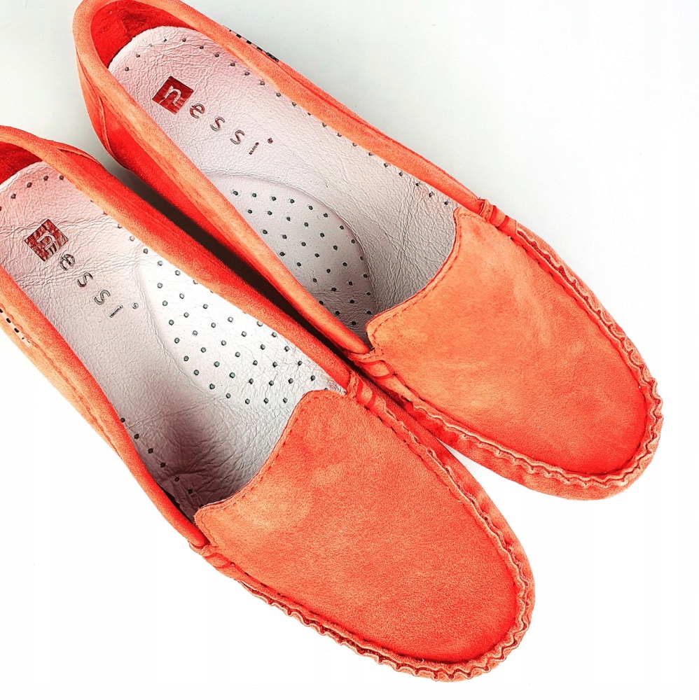 Nessi 17130 mokasyny morela pomarańcz zamsz 36