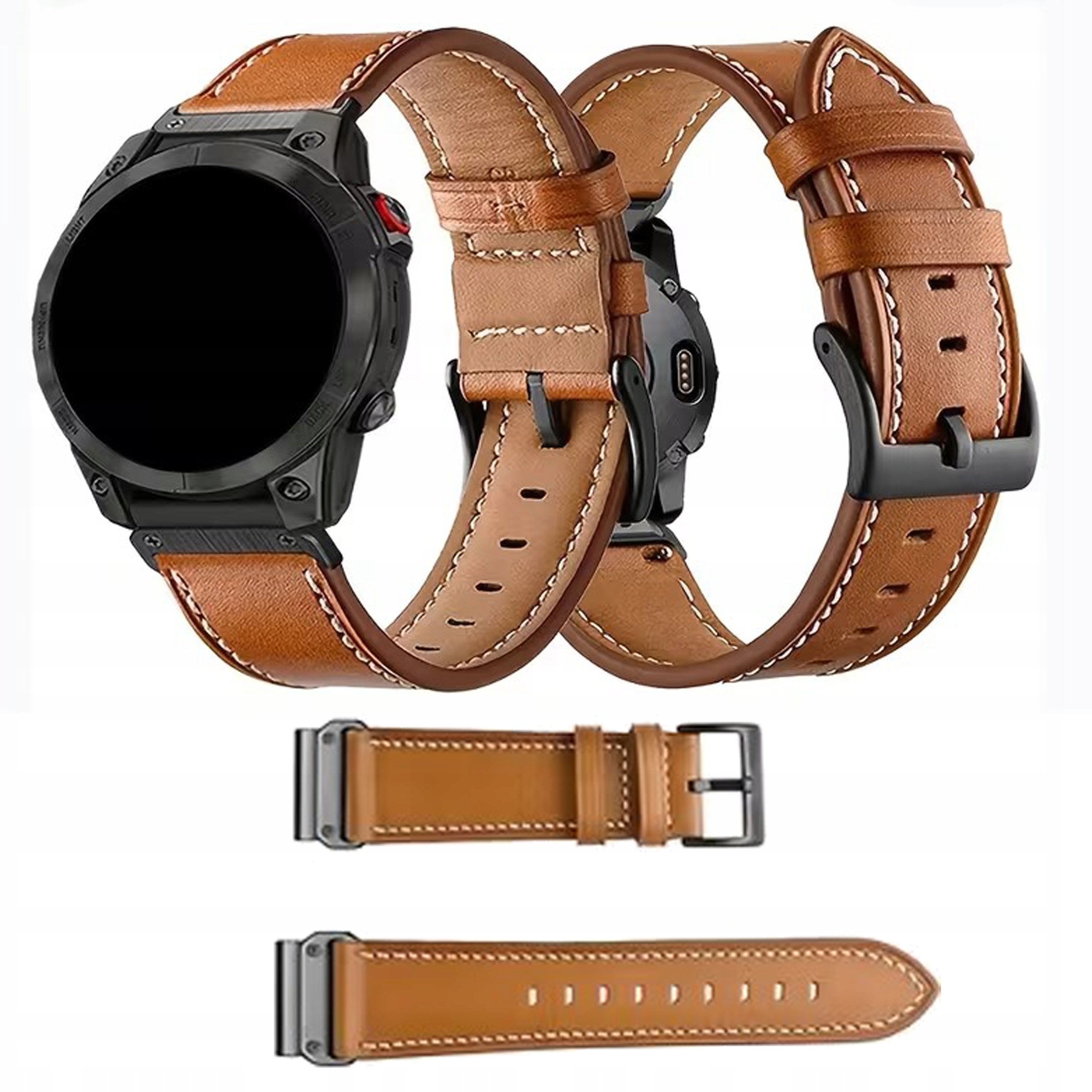 Skórzany Pasek Quickfit Do Garmin Fenix 3 5X 6X 7X 8 Pro 51mm Solar Tactix
